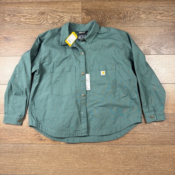 Carhartt Rugged Flex Women's Duck Canvas Overshirt Size XL NWT Green, OUtdoors - Picture 2 of 13
